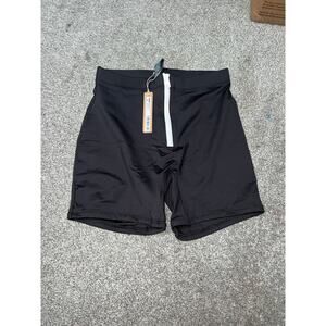 Skims sporty zipper swim short in onyx size extra small